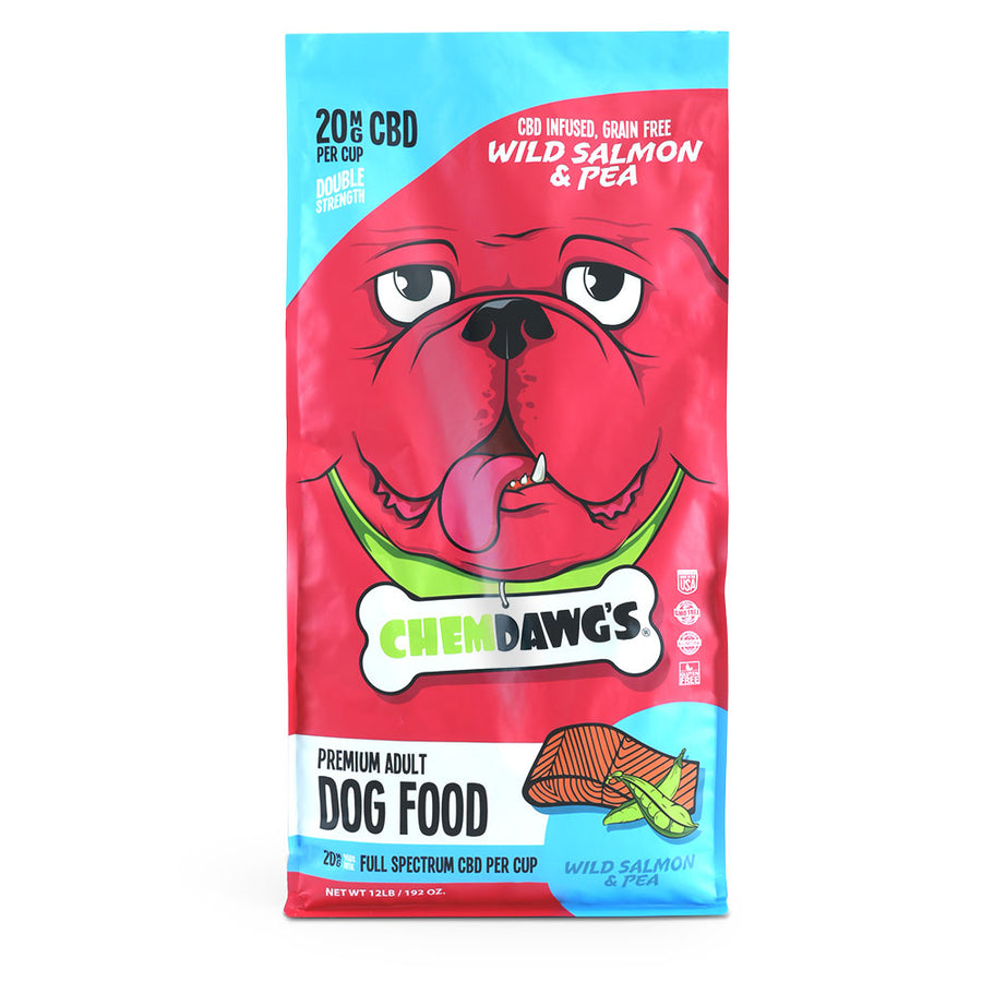 Wild Salmon & Pea Premium Adult Dog Food, CBD Infused, Grain Free